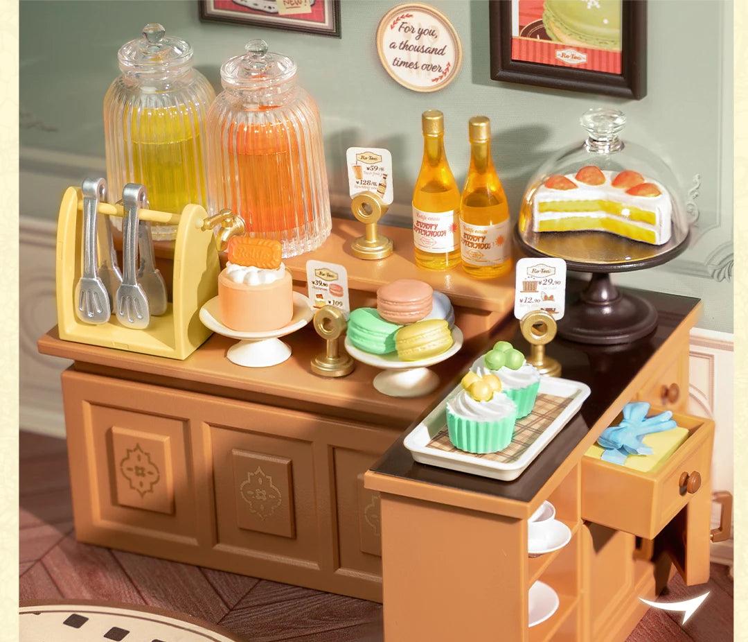 Robotime Rolife Super Creator Series Plastic Dollhouse Building Blocks for Kids Yum Burgers Leisurely Cheers Bar Sweet Sips Tea - Zephyr