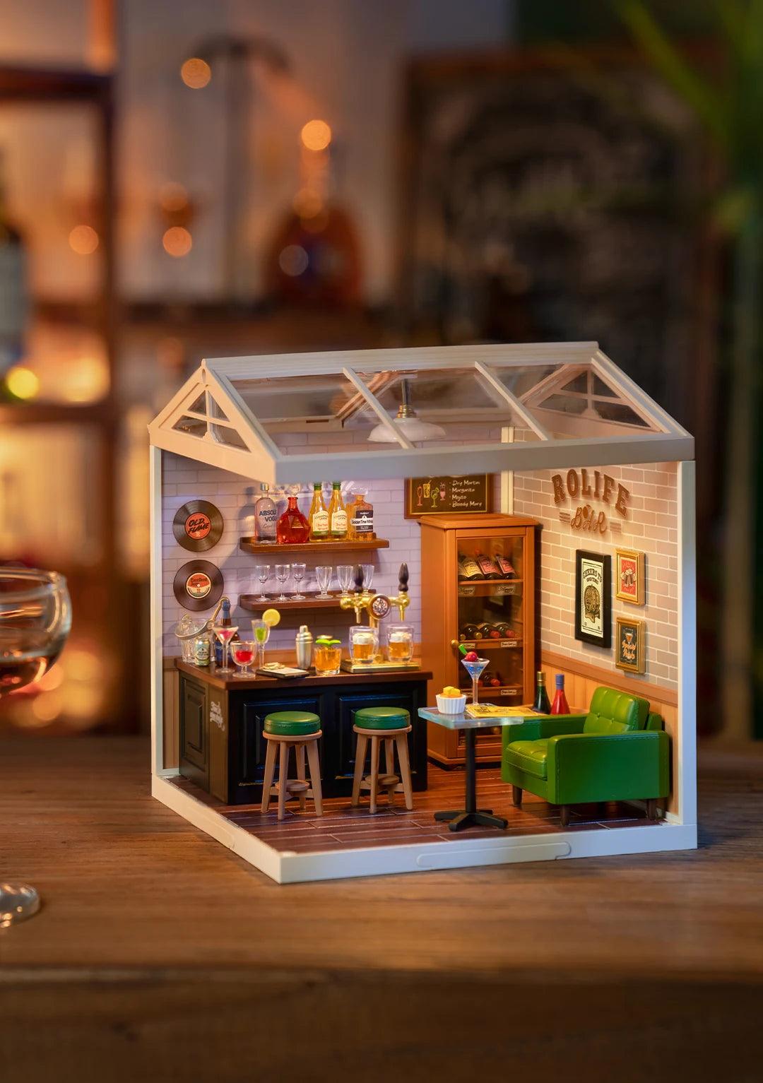 Robotime Rolife Super Creator Series Plastic Dollhouse Building Blocks for Kids Yum Burgers Leisurely Cheers Bar Sweet Sips Tea - Zephyr