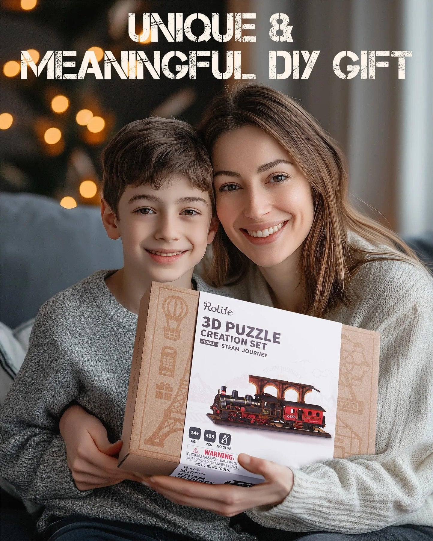 Robotime Rolife Steam Journey 3D Wooden Puzzle Traditional Train Model Pre-colored Design Wood Easy Assemble Toys Gifts TGS01 - Zephyr