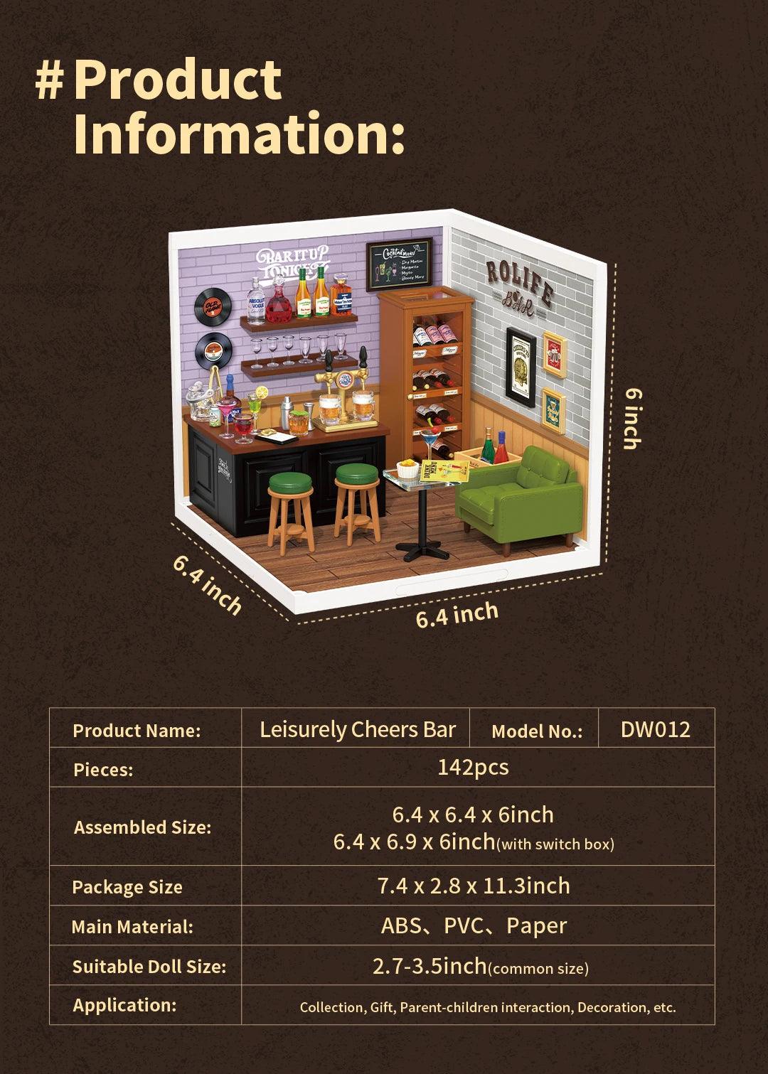 Robotime Rolife Super Creator Series Plastic Dollhouse Building Blocks for Kids Yum Burgers Leisurely Cheers Bar Sweet Sips Tea - Zephyr