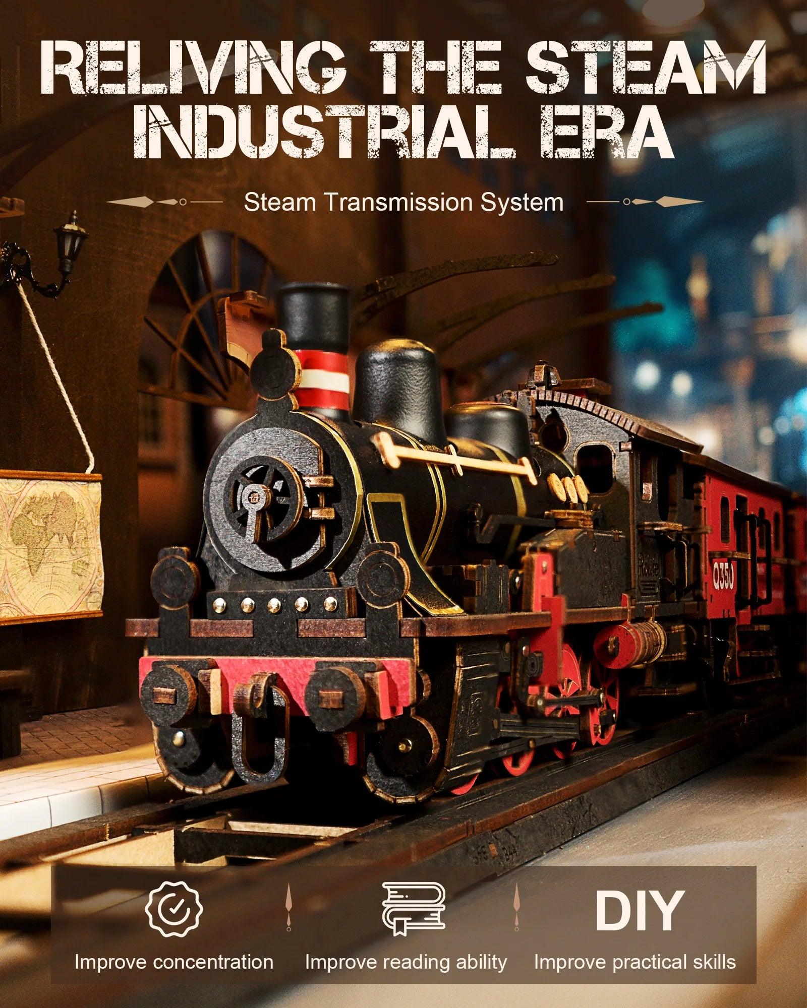 Robotime Rolife Steam Journey 3D Wooden Puzzle Traditional Train Model Pre-colored Design Wood Easy Assemble Toys Gifts TGS01 - Zephyr