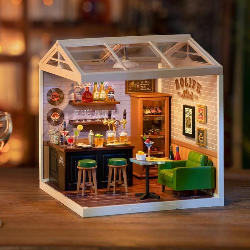 Robotime Rolife Super Creator Series Plastic Dollhouse Building Blocks for Kids Yum Burgers Leisurely Cheers Bar Sweet Sips Tea - Zephyr