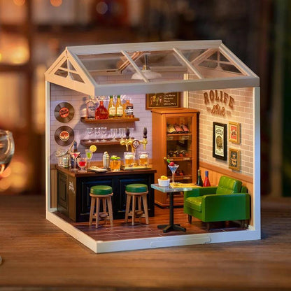Robotime Rolife Super Creator Series Plastic Dollhouse Building Blocks for Kids Yum Burgers Leisurely Cheers Bar Sweet Sips Tea - Zephyr
