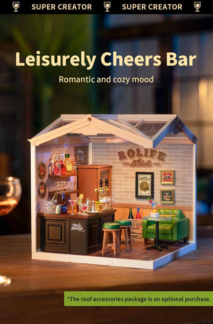 Robotime Rolife Super Creator Series Plastic Dollhouse Building Blocks for Kids Yum Burgers Leisurely Cheers Bar Sweet Sips Tea - Zephyr