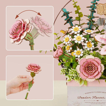 Cesta de flor de madeira