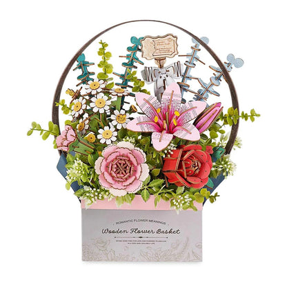 Cesta de flor de madeira