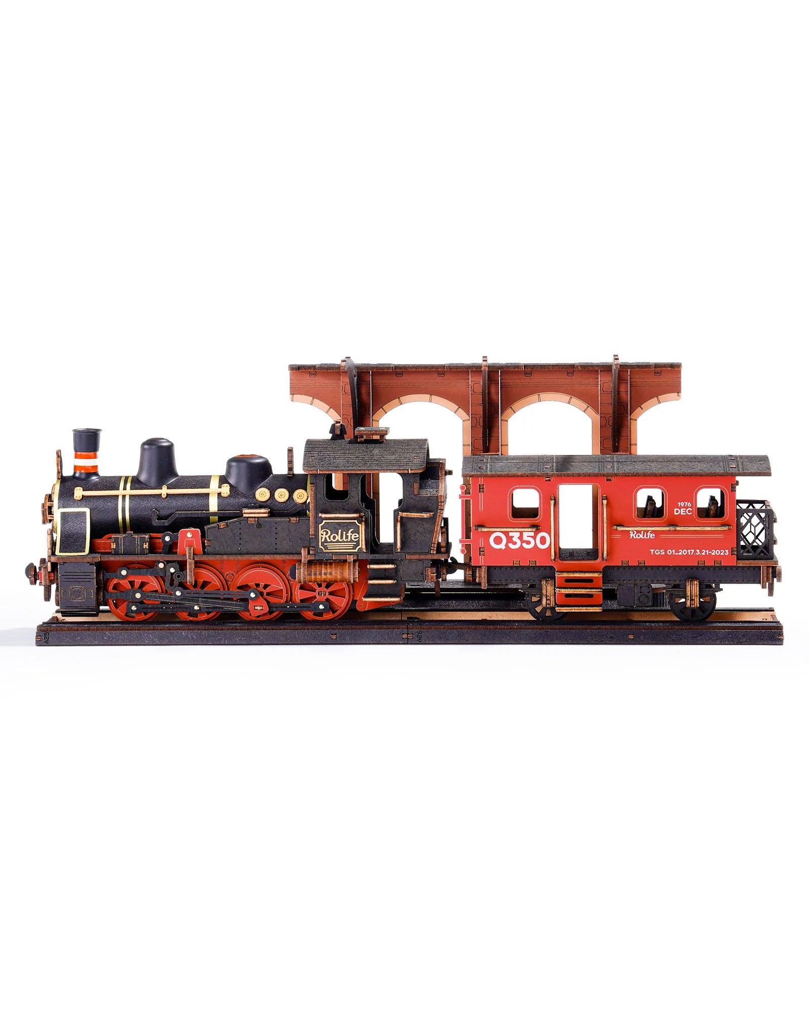 Robotime Rolife Steam Journey 3D Wooden Puzzle Traditional Train Model Pre-colored Design Wood Easy Assemble Toys Gifts TGS01 - Zephyr