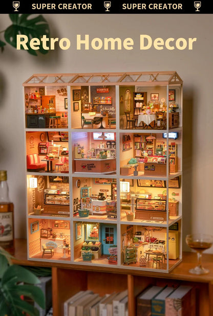 Robotime Rolife Super Creator Series Plastic Dollhouse Building Blocks for Kids Yum Burgers Leisurely Cheers Bar Sweet Sips Tea - Zephyr
