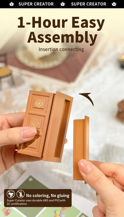 Robotime Rolife Super Creator Series Plastic Dollhouse Building Blocks for Kids Yum Burgers Leisurely Cheers Bar Sweet Sips Tea - Zephyr