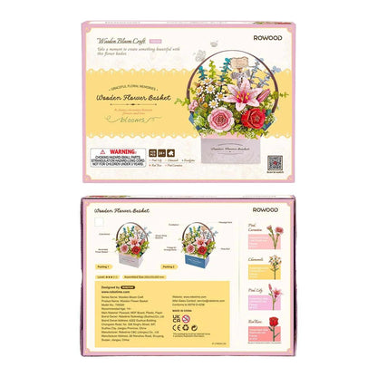 Cesta de flor de madeira