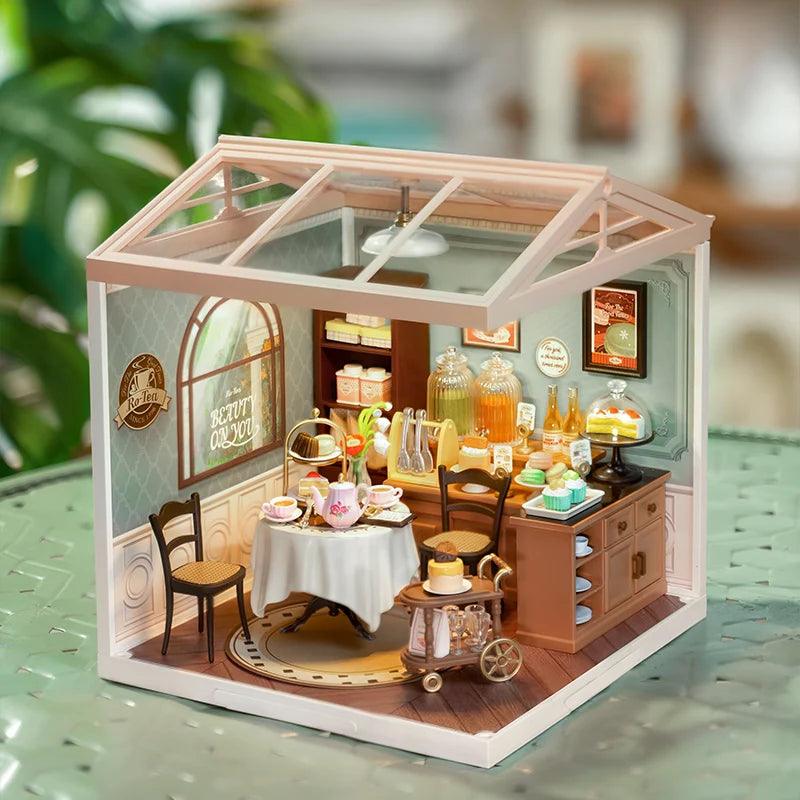 Robotime Rolife Super Creator Series Plastic Dollhouse Building Blocks for Kids Yum Burgers Leisurely Cheers Bar Sweet Sips Tea - Zephyr