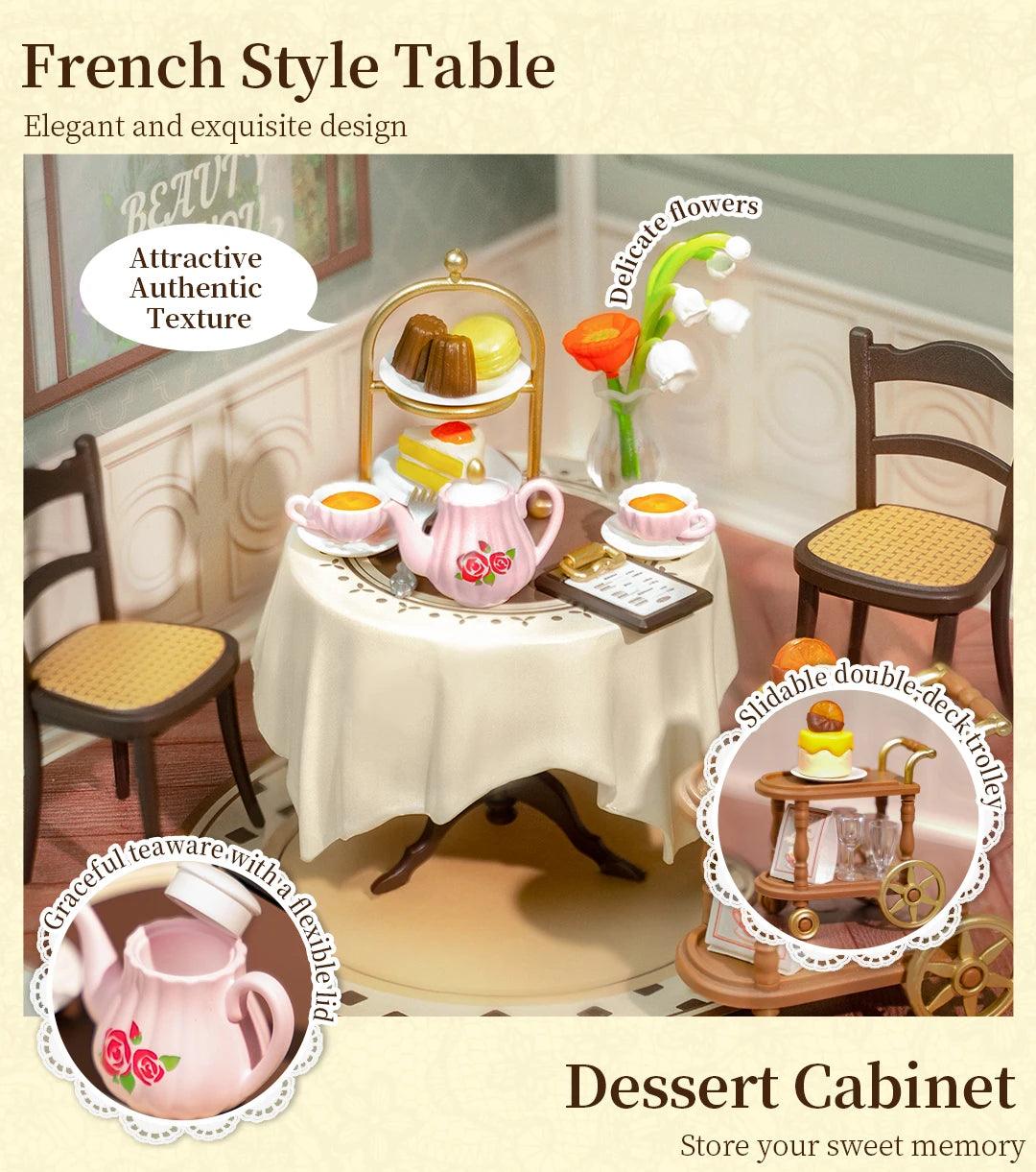 Robotime Rolife Super Creator Series Plastic Dollhouse Building Blocks for Kids Yum Burgers Leisurely Cheers Bar Sweet Sips Tea - Zephyr